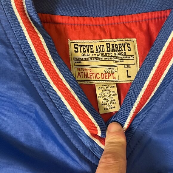 Steve & Barry's Tennessee Titans Blue Satin Windbreaker Pullover V-Neck Size L - Picture 4 of 12
